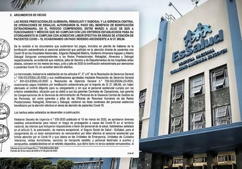Contraloría detectó que Essalud pagó bonos a personal que no vio casos COVID-19