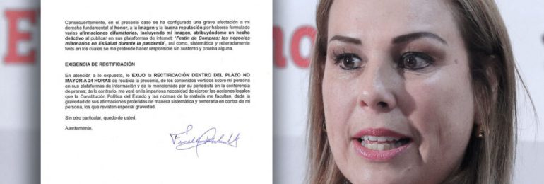 Presidenta de EsSalud pide rectificación a "El Foco" y medio se reafirma en todo lo publicado