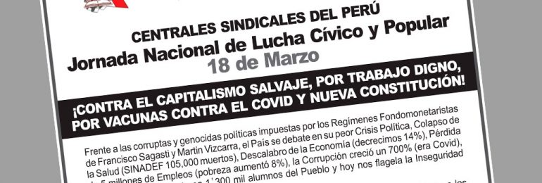 SINAMSSOP participa de las acciones de lucha de las centrales sindicales del país en defensa de la libertad sindical y libertad de expresión