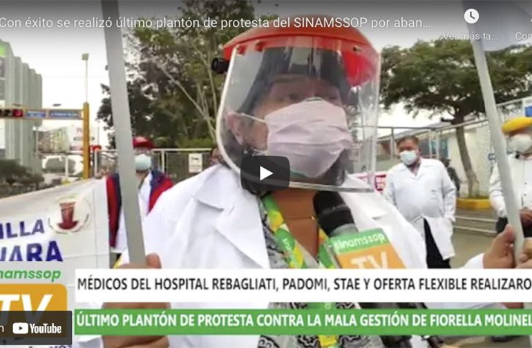 Con éxito se realizó último plantón de protesta del SINAMSSOP por abandono de hospitales