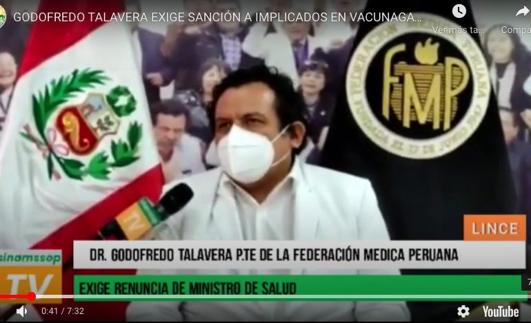 Godofredo Talavera exige sanción a implicados en Vacunagate y destitución de ministro Óscar Ugarte