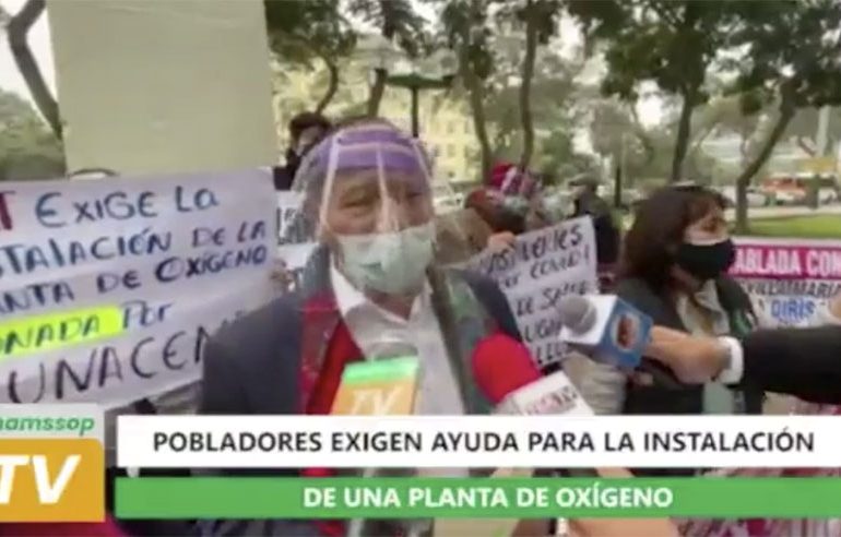 Pobladores de Villa María exigen plantas de oxígeno para evitar mayores muertes