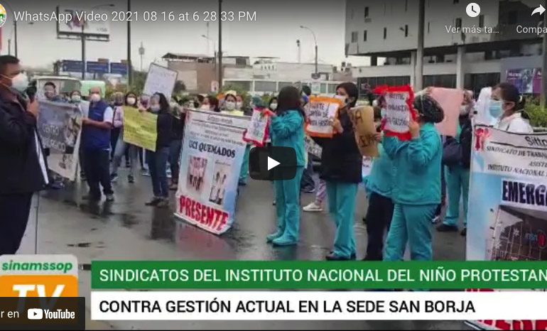 Dan el ejemplo: sindicatos del Instituto Nacional del Niño exigen mejoras salariales