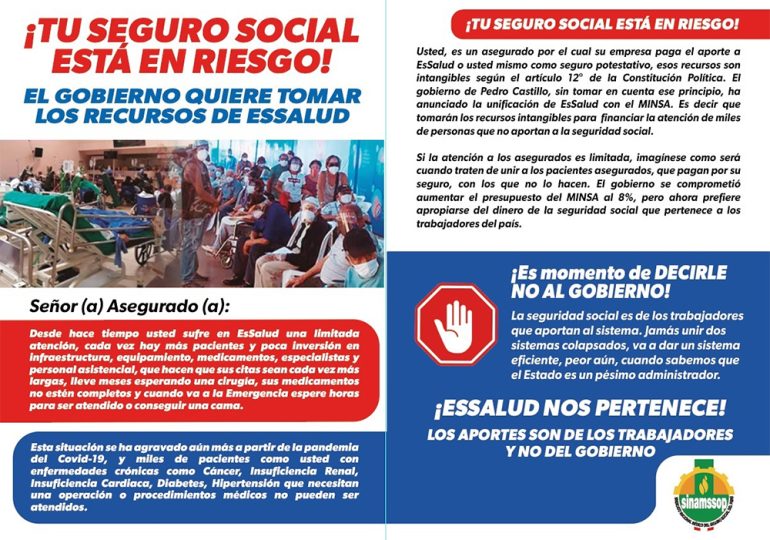 ¡Tu seguro social está en riesgo! El gobierno quiere tomar los recursos de EsSalud