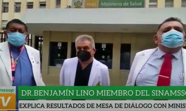 SINAMSSOP exigió a Ministro de Salud la debida difusión de las normas de retorno laboral y protección a médicos y pacientes