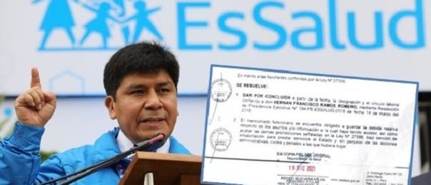 Carhuapoma saca a funcionario que rechazó fusión EsSalud-Minsa