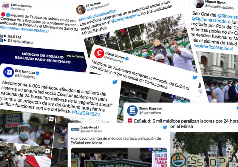 Paro nacional médico fue tendencia en redes sociales