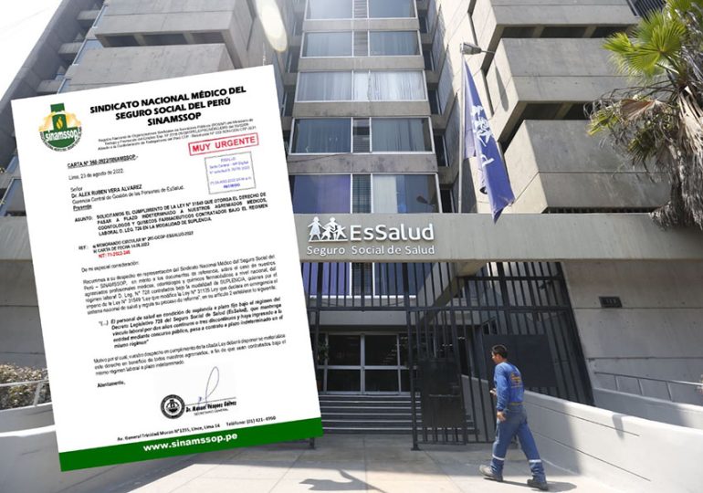 SINAMSSOP solicitó a EsSalud el cumplimiento de pasar a plazo indeterminado a los agremiados contratados bajo modalidad de SUPLENCIA