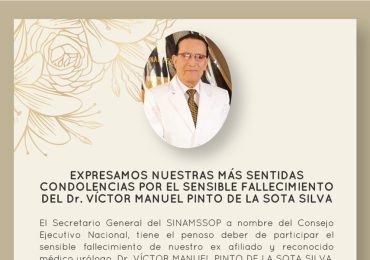 Expresamos nuestras más sentidas condolencias por el sensible fallecimiento del Dr. Víctor Manuel Pinto De La Sota Silva