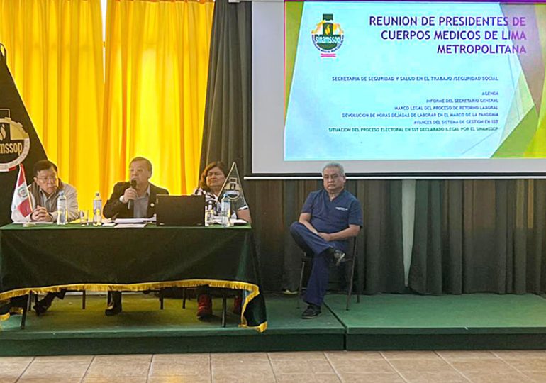 Presidentes de cuerpos médicos de Lima Metropolitana tuvieron hoy reunión informativa con miembros del CEN SINAMSSOP