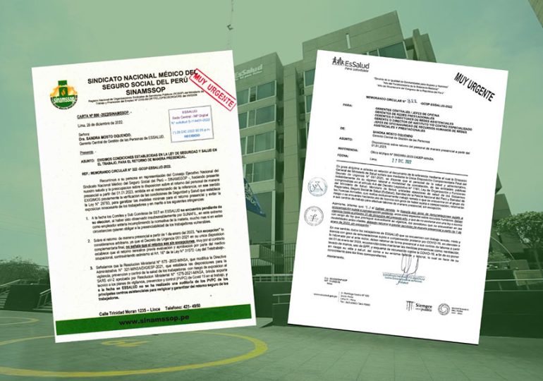 SINAMSSOP exigió a EsSalud cumplir con las condiciones establecidas en la Ley de SST para el retorno presencial de nuestros afiliados