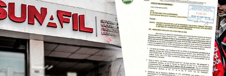 SINAMSSOP denunció a EsSalud ante SUNAFIL, por no contar con las mínimas garantías de SST para el retorno presencial de los afiliados