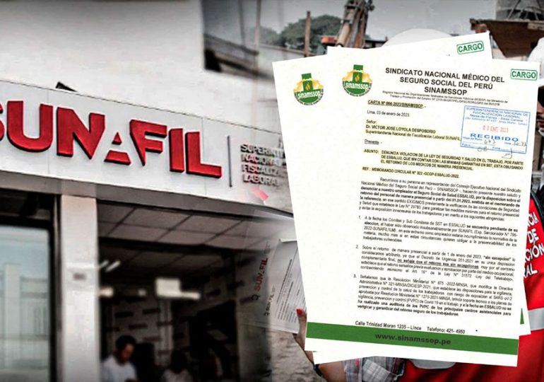 SINAMSSOP denunció a EsSalud ante SUNAFIL, por no contar con las mínimas garantías de SST para el retorno presencial de los afiliados