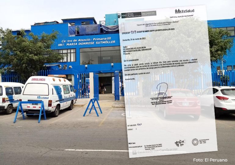 Director del CAP III “María Donrose Sutmoller” – Ventanilla respetó ambiente del cuerpo médico que fue despojado