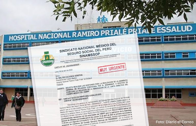 SINAMSSOP convocó Asamblea General de Afiliados en Hospital “Ramiro Priale Priale” a efectos de viabilizar solución de renovación de junta directiva