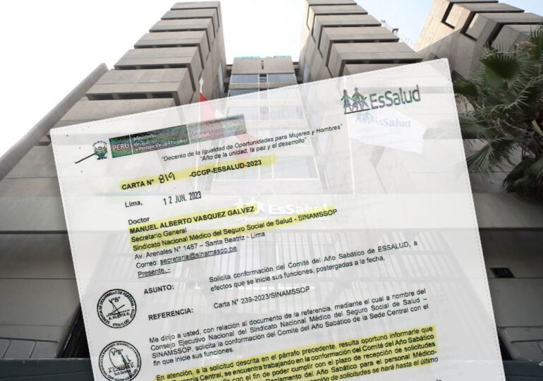 Recepción de solicitudes para conformación del Comité Año Sabático de EsSalud se realizará hasta el 31 de agosto