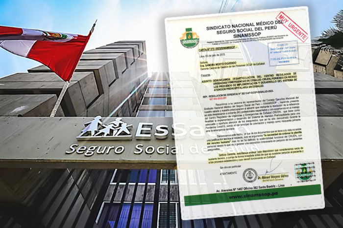 SINAMSSOP denunció ante EsSalud el desplazamiento irregular de 80 profesionales de salud del CRUEN a nueva subgerencia de atención