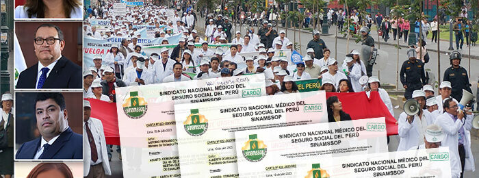 SINAMSSOP comunicó a Dina Boluarte , PCM, MTPE Y ESSALUD paro nacional de 24 horas en rechazo de Rosa Gutiérrez