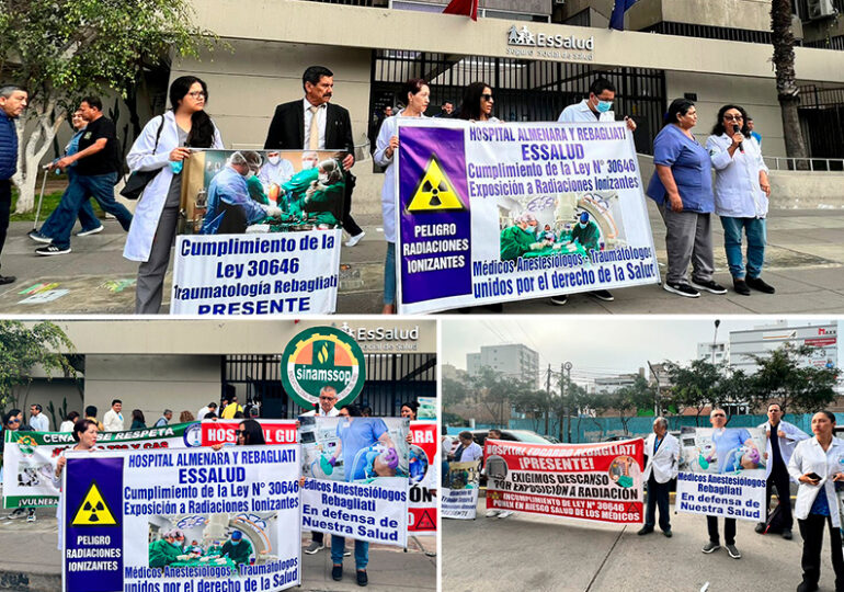 Este lunes anestesiólogos y traumatólogos protestarán por segunda vez para exigir cumplimiento de ley que los protege ante la exposición a radiaciones