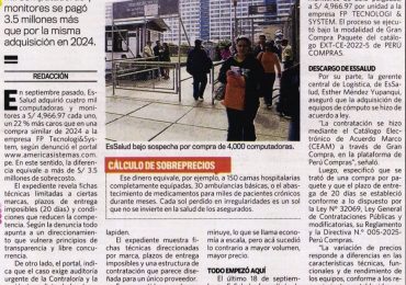 ESSALUD BAJO SOSPECHA: COMPRA DE 4,000 COMPUTADORAS CON SOBRECOSTO